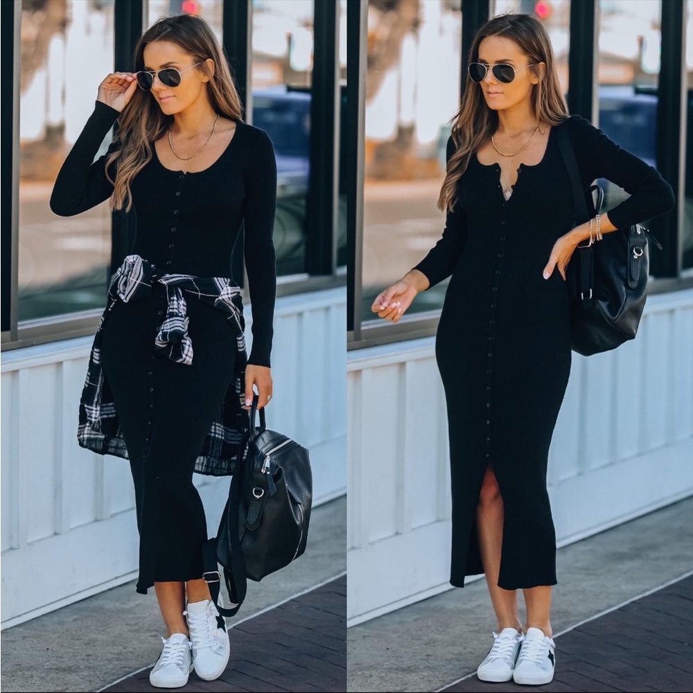 Never worn black knit dress